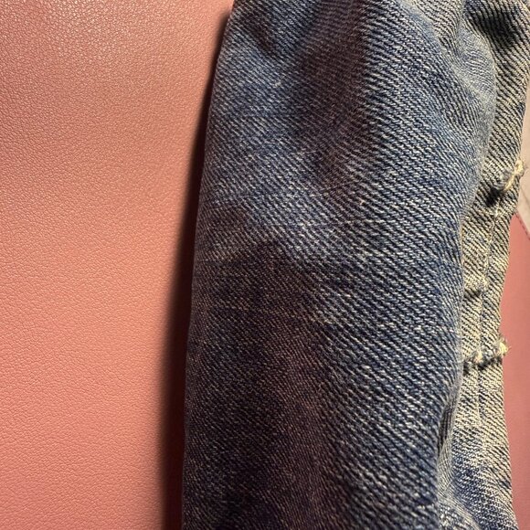 PRADA DISTRESSED DENIM POUCH - Picture 10 of 11
